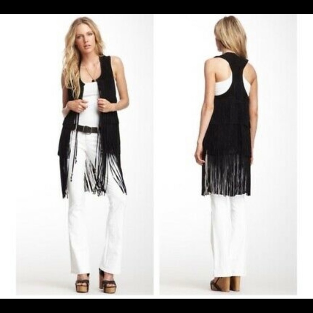 True religion Carly suede fringe Vest (worn once)